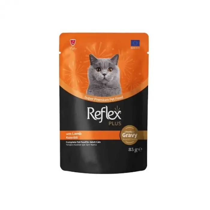 Reflex Plus Sos İçinde Et Parçacıklı Kuzu Etli Yetişkin Kedi Maması 85 Gr