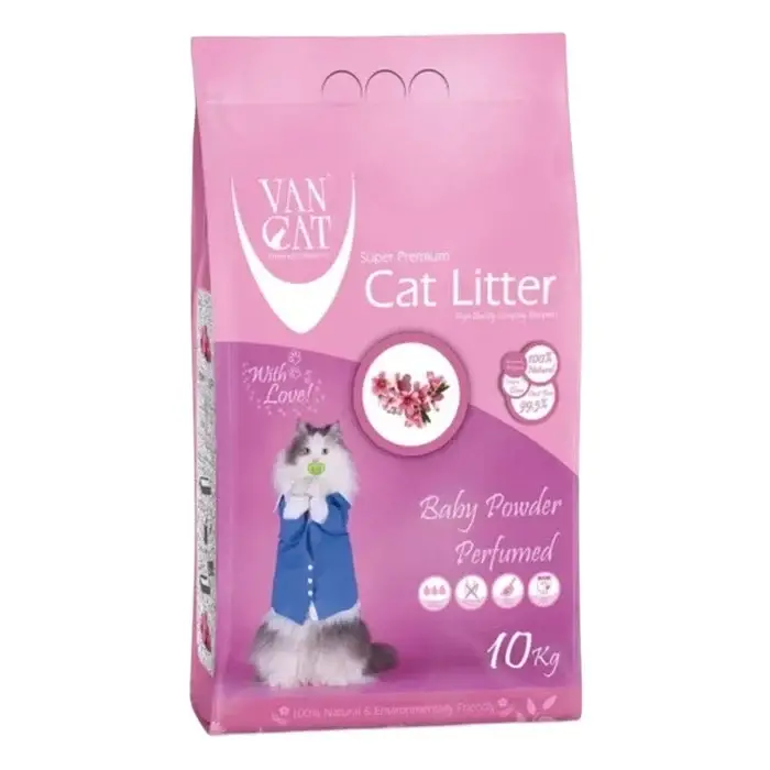VanCat Bebek Pudralı İnce Taneli Topaklanan Kedi Kumu (10 kg)