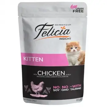 Felicia Tahılsız Tavuklu Pouch Yavru Konserve Kedi Maması