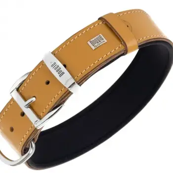 Doggie Comfort Kemik Desenli Deri Boyun Tasması Camel M