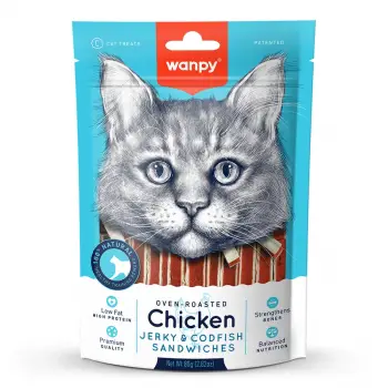 Wanpy Oven Roasted Tavuk Etli ve Morina Balıklı Kedi Ödül Maması (80 g)