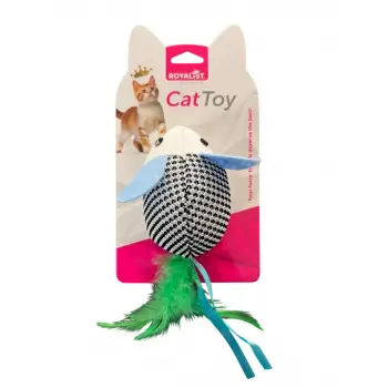 Vetinova Büyük Kulaklı Tüylü Fare Peluş Kedi Oyuncağı