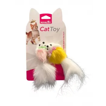 Vetinova Papyonlu Tüylü Peluş Fare Kedi Oyuncağı