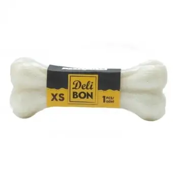 Delibon Pres Deri Köpek Çiğneme Kemiği S (7 cm) Beyaz