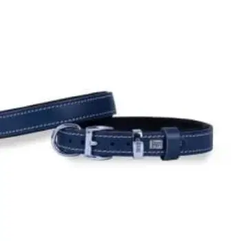 Doggie Comfort Deri Köpek Boyun Tasması M Mavi