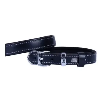 Doggie Konforlu Gerçek Deriden El Yapımı Köpek Boyun Tasması Siyah 2x35-40 Cm