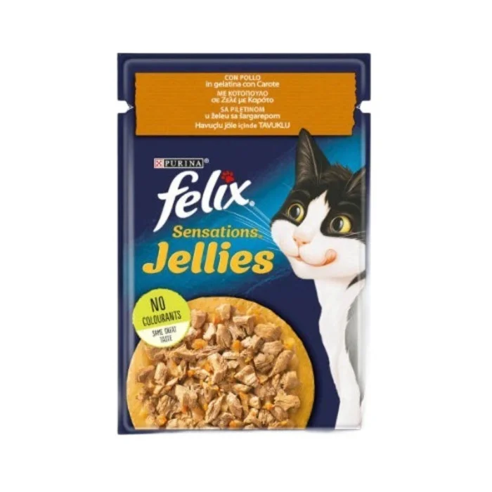 Felix Jöle İçinde Tavuklu Ve Havuçlu Yetişkin Kedi Yaş Konserve Maması 85 Gr