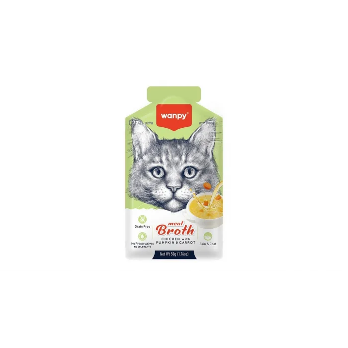 Wanpy Kediler İçin Bal Kabağı & Havuçlu Tavuk Eti Çorbası 50 gr