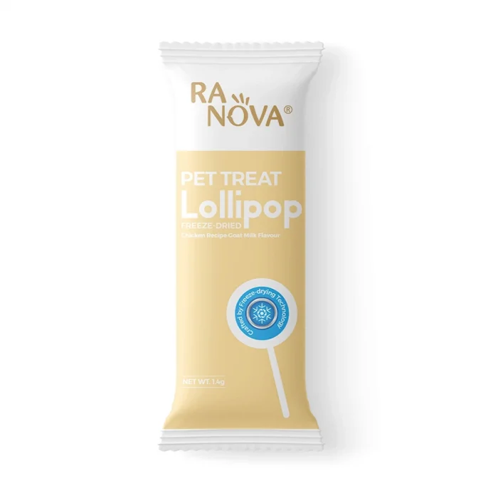 Ranova Keçi Sütlü Doğal Kurutulmuş Lolipop Kedi Ödülü 1.4 g