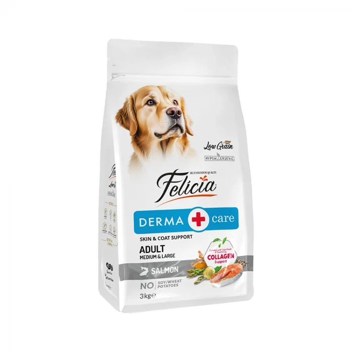 Felicia Düşük Tahıllı Hipoalerjenik Somonlu Orta ve Büyük Irk Yetişkin Köpek Maması 3 Kg