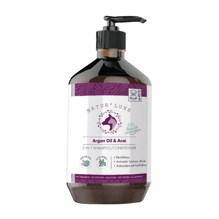 M-Pets Naturluxe Argan Yağı ve Açai Özlü Köpek Şampuanı (500 ml)