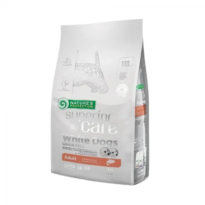 Natures Protection Beyaz Tüylü Köpekler İçin Tahılsız Somonlu Küçük Irk Yetişkin Köpek Maması (1,5 Kg)