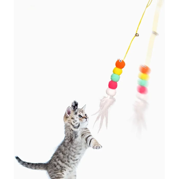 Vetinova Elastik Asılabilir Yapışkanlı Uzun İpli Kedi Oyun Oltası