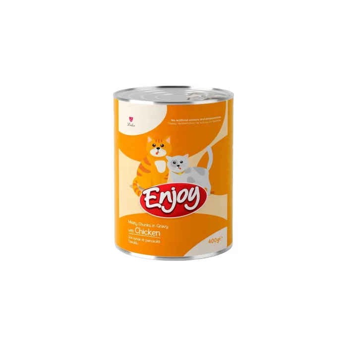Enjoy Sos İçinde Et Parçacıklı Tavuklu Yetişkin Kedi Konservesi 400 G