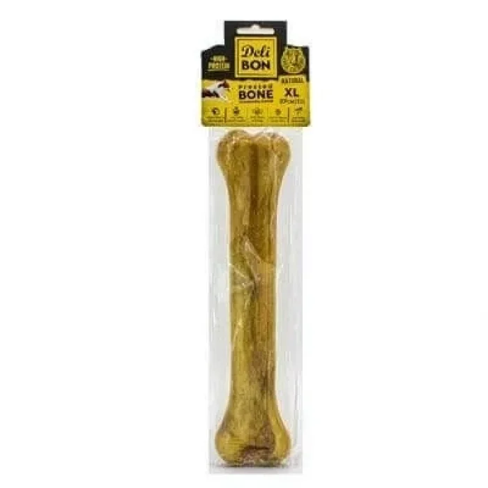 Delibon Deri Press Köpek Kemik Ödülü Medium Naturel 27 Cm 1 Adet