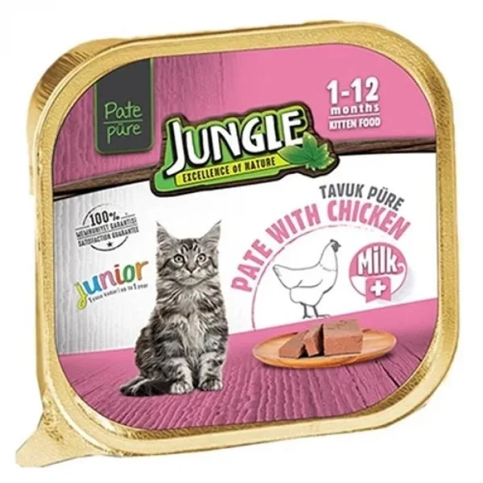 Jungle Sütlü Tavuklu Pate Yavru Konserve Kedi Maması 100 Gr
