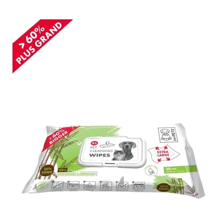 M-Pets Bamboo Xl Kedi Ve Köpekler İçin Temizleme Mendili 30lu