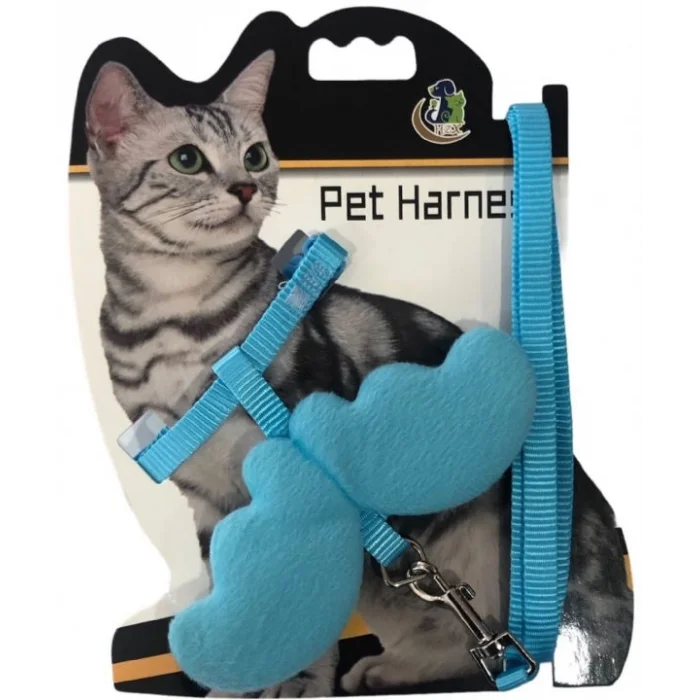 Maxi Life Melek Kanatlı Kedi Göğüs Tasması (Gezdirme İpli Set)