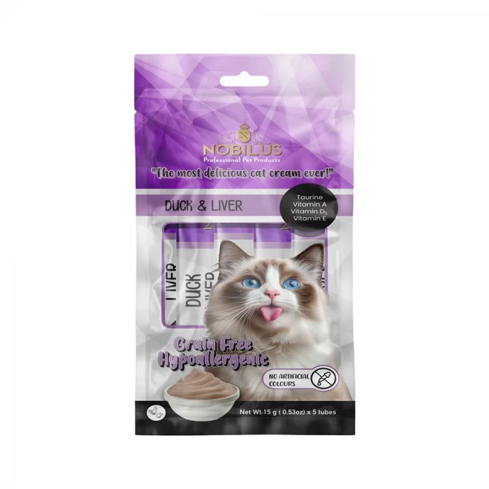 Nobilus Ördek Etli ve Ciğerli Kedi Ödül Kreması 5 x 15 gr