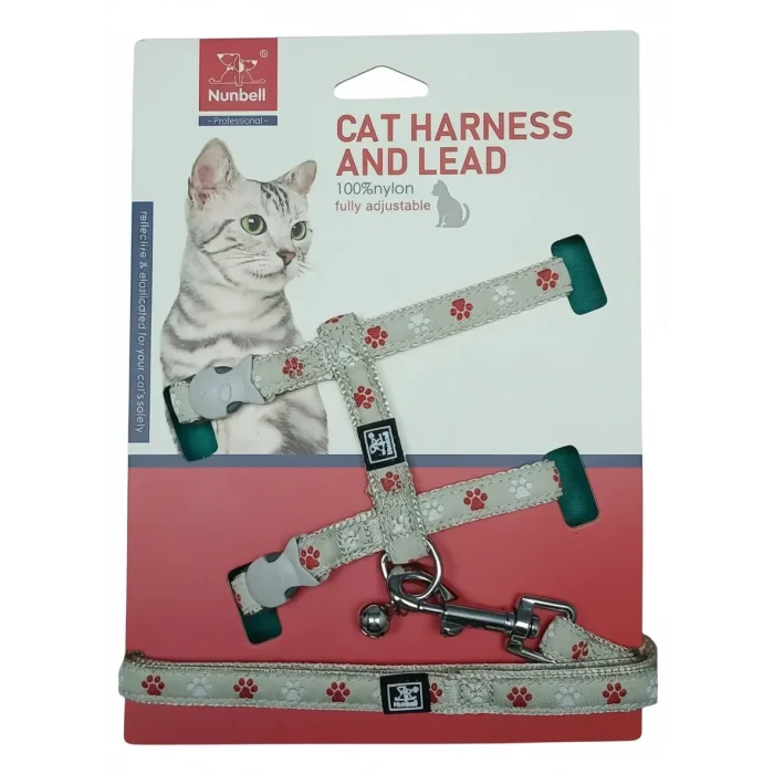 Nunbell Pati Desenli Ayarlanabilir Kedi Göğüs Tasması