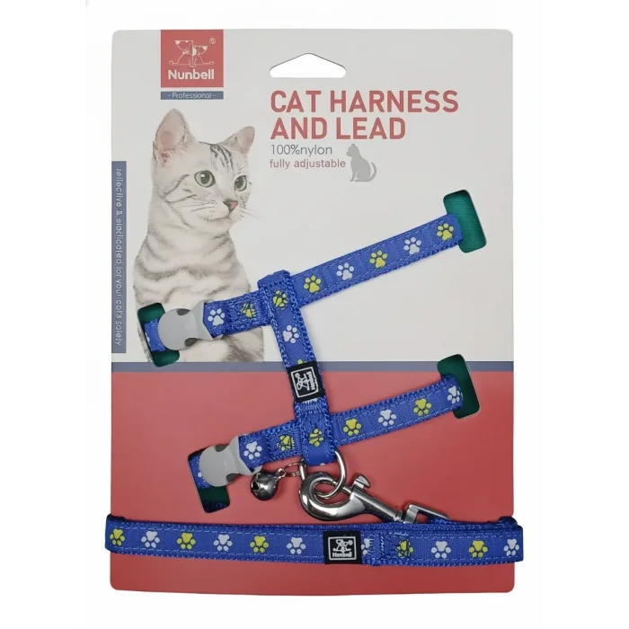 Nunbell Pati Desenli Ayarlanabilir Kedi Göğüs Tasması