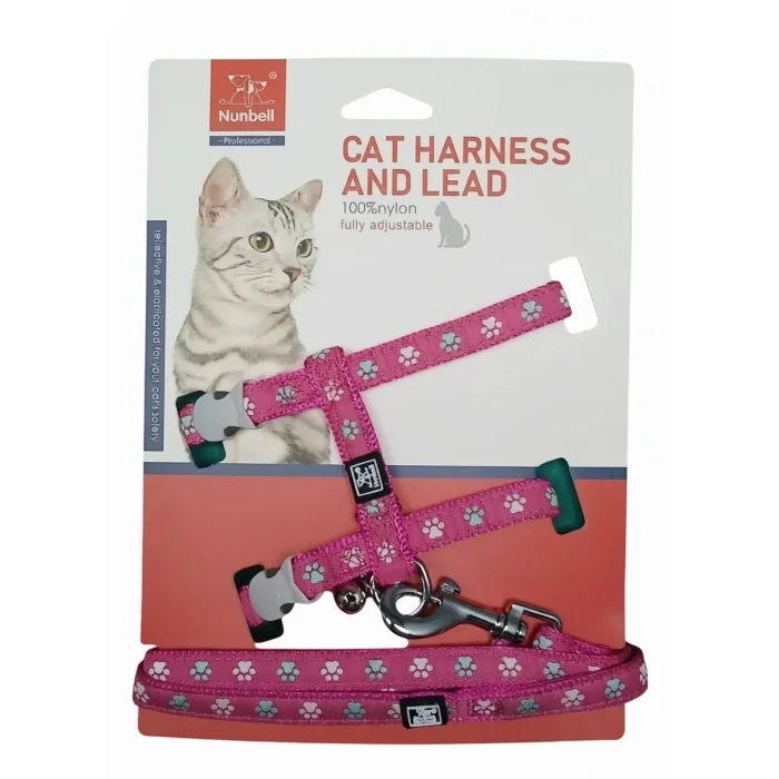Nunbell Pati Desenli Ayarlanabilir Kedi Göğüs Tasması
