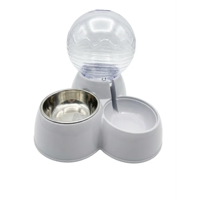 Nunbell Kedi & Köpek İçin Küre Hazneli İkili Mama Ve Su Kabı