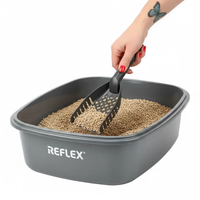 Reflex Care İos Kedi Kumu Küreği Gri (29,5 x 9,5 x 3,5 cm)