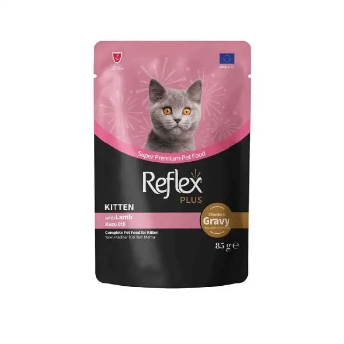 Reflex Plus Sos İçinde Et Parçacıklı Kuzu Etli Yavru Kedi Maması 85 Gr