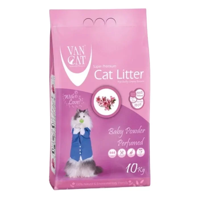 VanCat Bebek Pudralı İnce Taneli Topaklanan Kedi Kumu (10 kg)