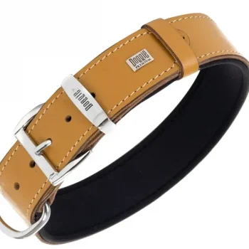 Doggie Comfort Kemik Desenli Deri Boyun Tasması Camel M