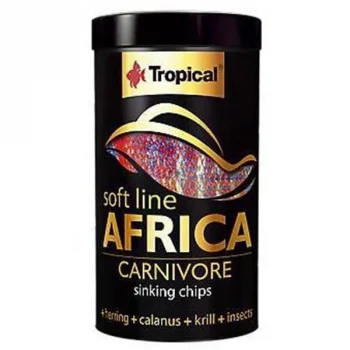 Tropical Softline Africa Carnivore Afrika Balıkları İçin Batan Yumuşak Taneli Cips Balık Yemi 100 Ml 52 Gr