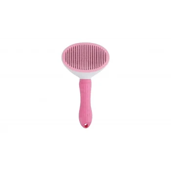 Vetinova Metal Uçlu Basmalı Kedi Köpek Tarağı Pembe
