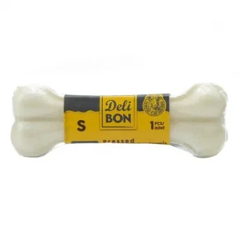 Delibon Pres Deri Köpek Çiğneme Kemiği S (12 cm) Beyaz