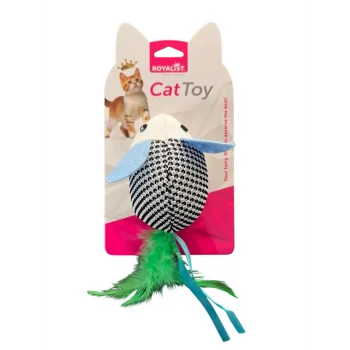 Vetinova Büyük Kulaklı Tüylü Fare Peluş Kedi Oyuncağı