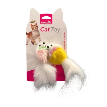Vetinova Papyonlu Tüylü Peluş Fare Kedi Oyuncağı