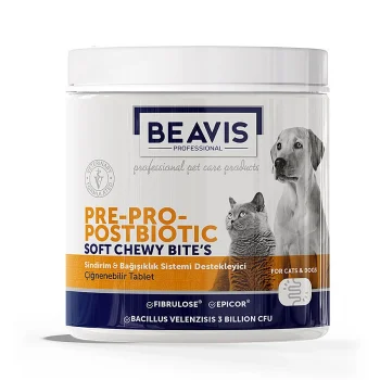 Beavis Pre Pro Postbiotic Kedi Köpek Sindirim Ve Bağışıklık Sistemi Destekleyici Çiğnenebilir Tablet 105 Gr
