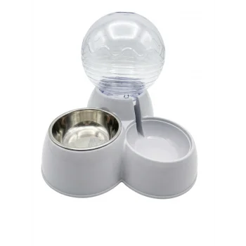 Nunbell Kedi & Köpek İçin Küre Hazneli İkili Mama Ve Su Kabı