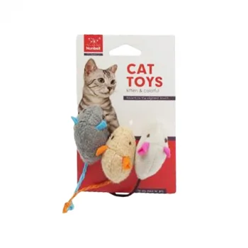 Nunbell Renkli Pelüş Fare Kedi Oyuncağı 3lü
