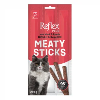Reflex Plus Biftekli ve Kuzu Etli Stick Kedi Ödül Maması 3x5 gr