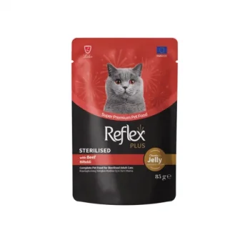 Reflex Plus Jöle İçinde Et Parçacıklı Biftekli Kısırlaştırılmış Yetişkin Kedi Maması 85 Gr