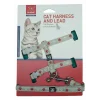 Nunbell Pati Desenli Ayarlanabilir Kedi Göğüs Tasması