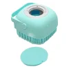 Pet Brush Hazneli Silikon Banyo Şampuan Fırçası Mavi 8,8 Cm