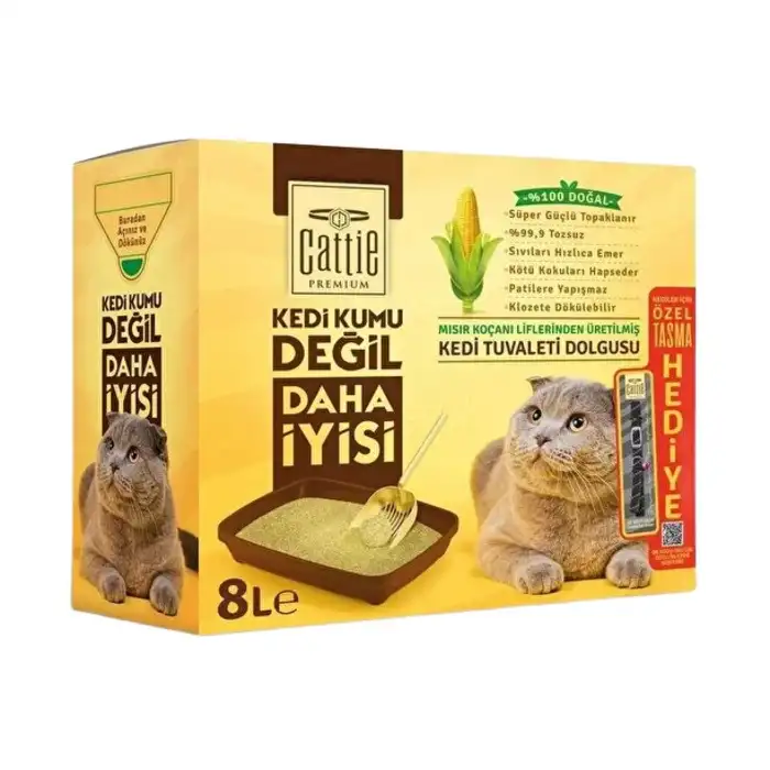 Cattie Topaklanan Kedi Mısır Koçanı 8 Lt