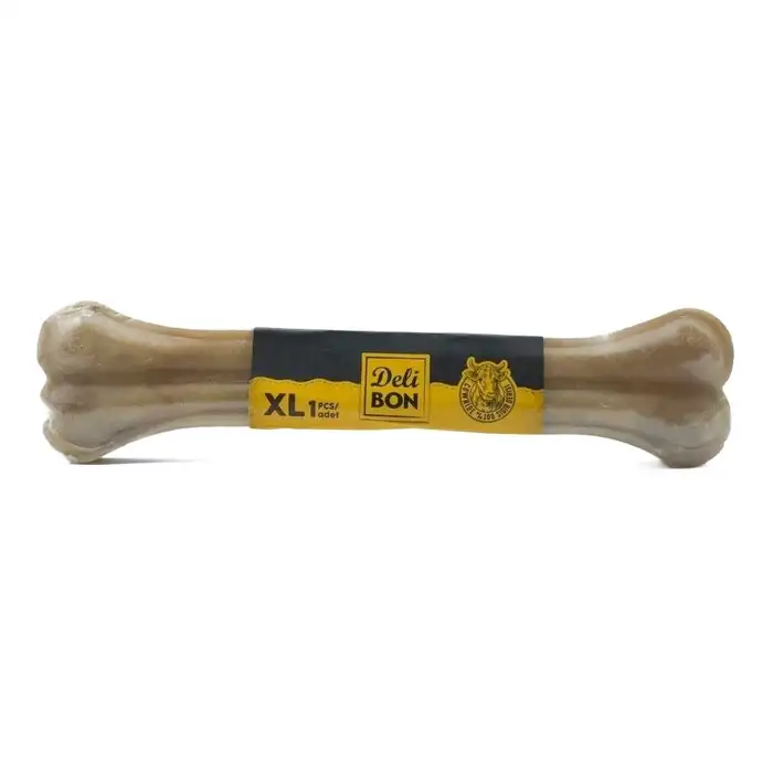 Delibon Gerçek Deriden Natural Pres Kemik Köpek Ödülü XL 27 Cm