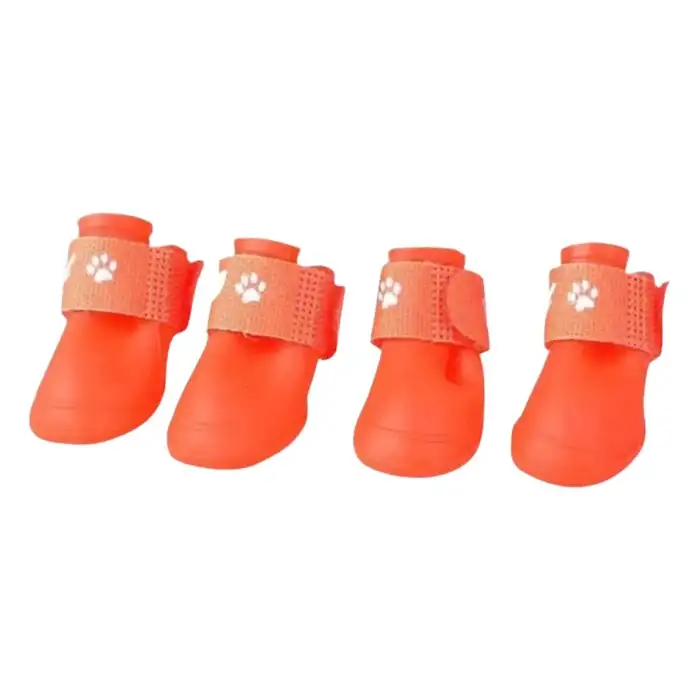 Ha guai Su Geçirmez Silikon Kedi Köpek Ayakkabısı Turuncu S Beden Ayakkabı