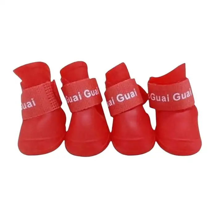 Ha Guai Silikon Kırmızı Köpek Ayakkabısı L