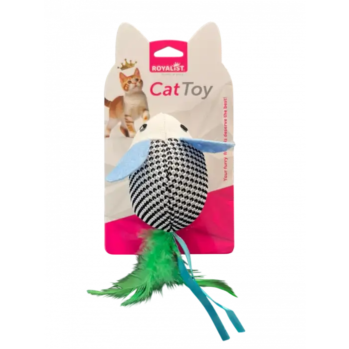 Vetinova Büyük Kulaklı Tüylü Fare Peluş Kedi Oyuncağı