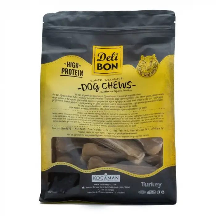 Delibon Deri Pres Kemik Köpek Ödülü Small Naturel 12 Cm 25 Adet