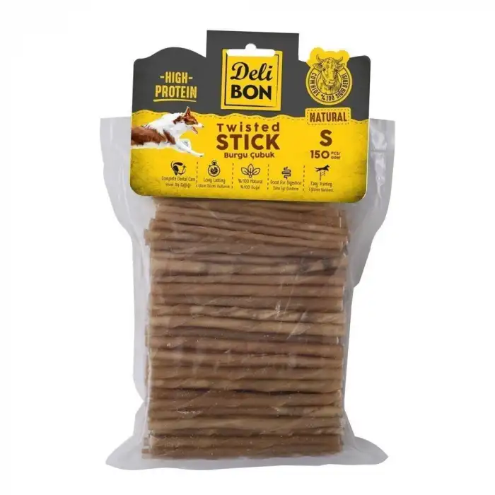 Delibon İnce Deri Burgu Çubuk Köpek Ödülü Naturel 150 Adet